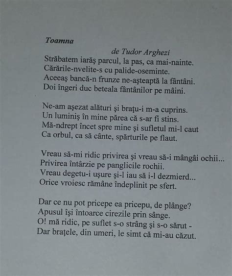 tudor arghezi poezii de toamna